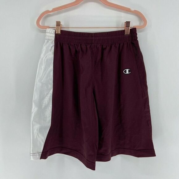 Champion Lacrosse Maroon White Drawstring Elastic Waist Shorts NWOT - Picture 1 of 5